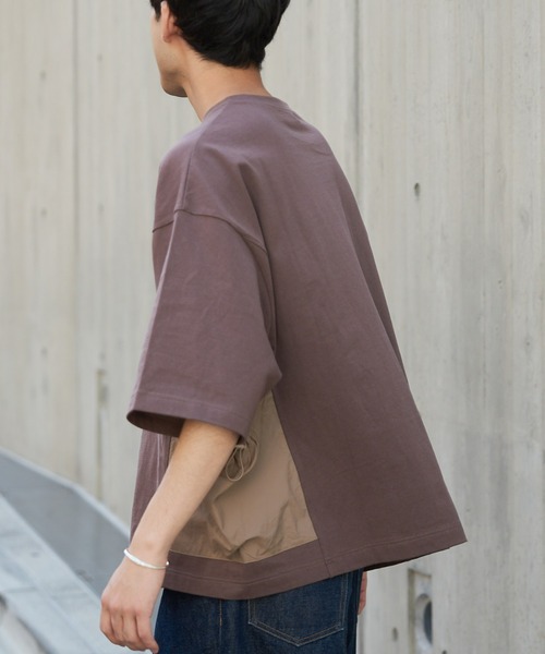 CIAOPANIC TYPY（チャオパニックティピー）の「ナイロンポケット切替スーパービッグTee（Tシャツ/カットソー・メンズ・ブラウン/オフホワイト/ブラック・MEDIUM/LARGE/X-LARGE）」の13枚目の写真