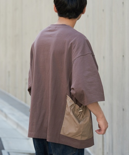 CIAOPANIC TYPY（チャオパニックティピー）の「ナイロンポケット切替スーパービッグTee（Tシャツ/カットソー・メンズ・ブラウン/オフホワイト/ブラック・MEDIUM/LARGE/X-LARGE）」の7枚目の写真