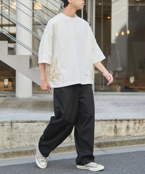 CIAOPANIC TYPY（チャオパニックティピー）の「ナイロンポケット切替スーパービッグTee（Tシャツ/カットソー・メンズ・ブラウン/オフホワイト/ブラック・MEDIUM/LARGE/X-LARGE）」の17枚目の写真