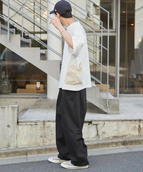 CIAOPANIC TYPY（チャオパニックティピー）の「ナイロンポケット切替スーパービッグTee（Tシャツ/カットソー・メンズ・ブラウン/オフホワイト/ブラック・MEDIUM/LARGE/X-LARGE）」の11枚目の写真