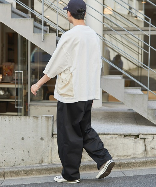 CIAOPANIC TYPY（チャオパニックティピー）の「ナイロンポケット切替スーパービッグTee（Tシャツ/カットソー・メンズ・ブラウン/オフホワイト/ブラック・MEDIUM/LARGE/X-LARGE）」の5枚目の写真