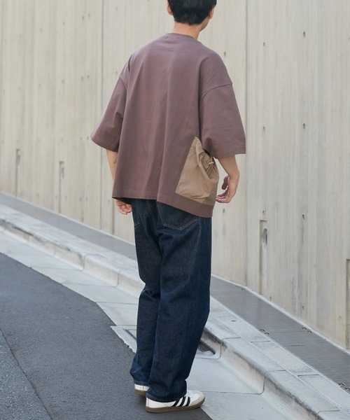 CIAOPANIC TYPY（チャオパニックティピー）の「ナイロンポケット切替スーパービッグTee（Tシャツ/カットソー・メンズ・ブラウン/オフホワイト/ブラック・MEDIUM/LARGE/X-LARGE）」の14枚目の写真