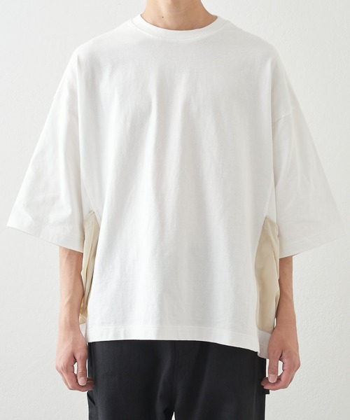 CIAOPANIC TYPY（チャオパニックティピー）の「ナイロンポケット切替スーパービッグTee（Tシャツ/カットソー・メンズ・ブラウン/オフホワイト/ブラック・MEDIUM/LARGE/X-LARGE）」の8枚目の写真