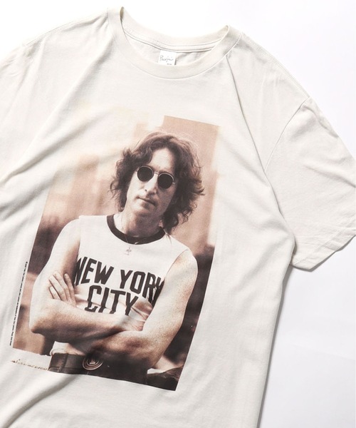 【希少】ジョン・レノン ミュージアム公式品 メッセージTシャツ 　Mサイズ MUSIC TEE（ミュージックティー）の「MUSIC TEE JOHN LENNON