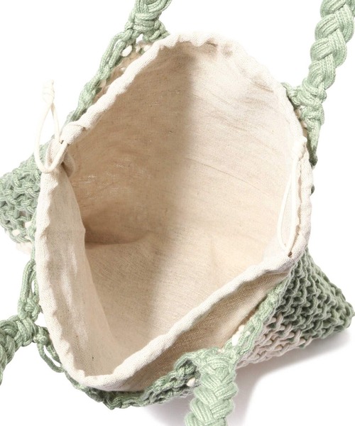 N.（N. Natural Beauty Basic）（エヌエヌナチュラルビューティーベーシック）の「マクラメ編トートバッグ（トートバッグ・レディース・ライトグリーン/オレンジ・ﾌﾘ-）」の14枚目の写真