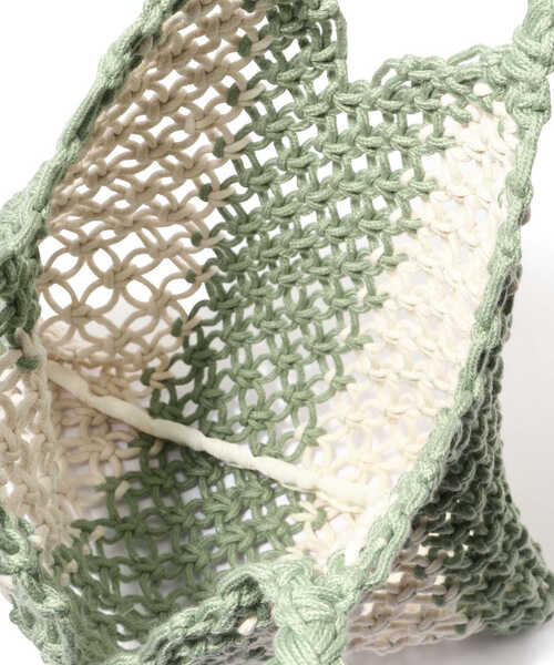 N.（N. Natural Beauty Basic）（エヌエヌナチュラルビューティーベーシック）の「マクラメ編トートバッグ（トートバッグ・レディース・ライトグリーン/オレンジ・ﾌﾘ-）」の15枚目の写真
