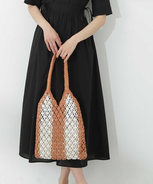 N.（N. Natural Beauty Basic）（エヌエヌナチュラルビューティーベーシック）の「マクラメ編トートバッグ（トートバッグ・レディース・ライトグリーン/オレンジ・ﾌﾘ-）」の16枚目の写真