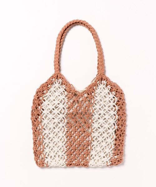 N.（N. Natural Beauty Basic）（エヌエヌナチュラルビューティーベーシック）の「マクラメ編トートバッグ（トートバッグ・レディース・ライトグリーン/オレンジ・ﾌﾘ-）」の13枚目の写真
