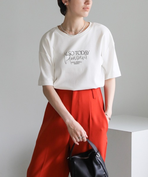 select MOCA(セレクトモカ)の「ロゴプリントストレッチTシャツ(Tシャツ/カットソー・レディース・スミクロ/ホワイト・FREE)」の19枚目の写真