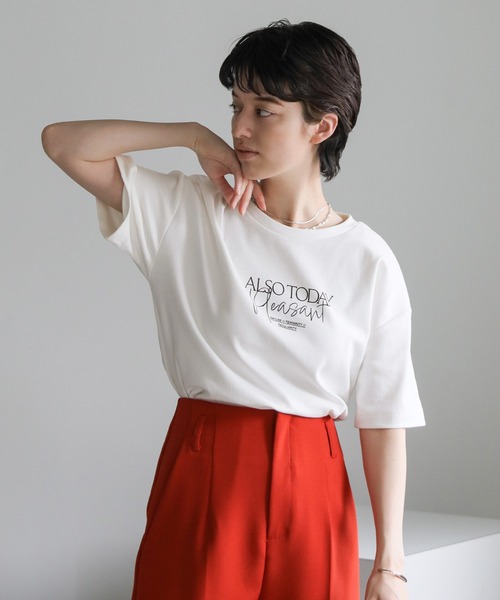 select MOCA(セレクトモカ)の「ロゴプリントストレッチTシャツ(Tシャツ/カットソー・レディース・スミクロ/ホワイト・FREE)」の20枚目の写真