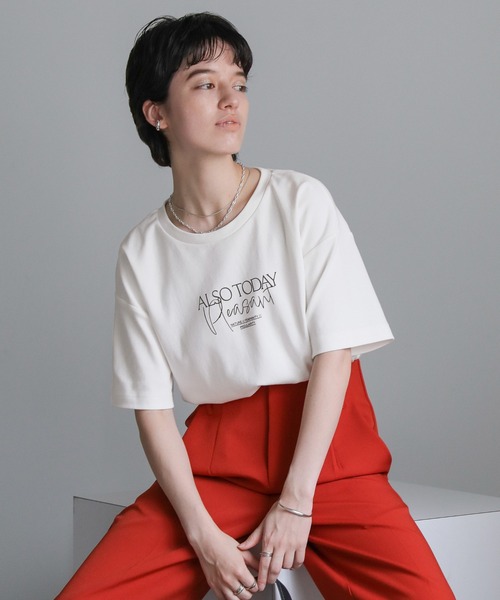 select MOCA(セレクトモカ)の「ロゴプリントストレッチTシャツ(Tシャツ/カットソー・レディース・スミクロ/ホワイト・FREE)」の16枚目の写真