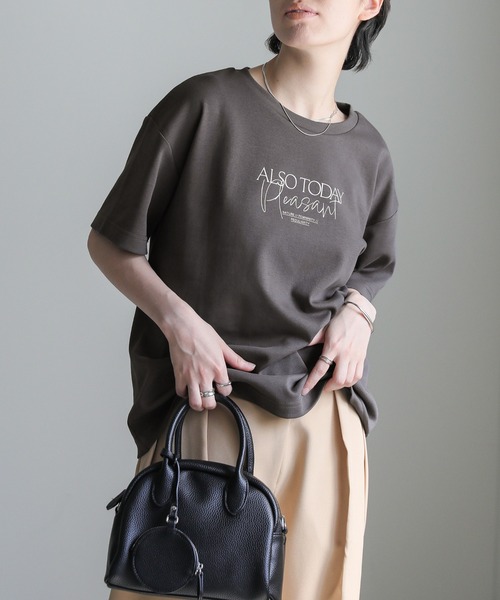 select MOCA(セレクトモカ)の「ロゴプリントストレッチTシャツ(Tシャツ/カットソー・レディース・スミクロ/ホワイト・FREE)」の11枚目の写真