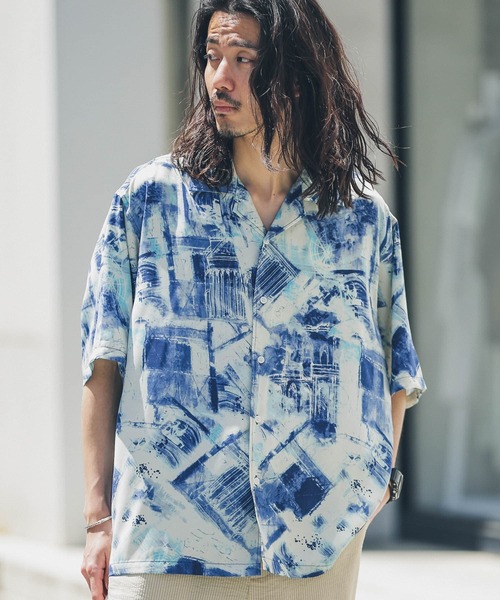 URBAN RESEARCH Sonny Label（アーバンリサーチサニーレーベル）の「エステルプリント総柄ショートスリーブシャツ（シャツ/ブラウス・メンズ・グレー系その他/グリーン系その他/ブルー系その他/ピンク系その他・MEDIUM/LARGE）」の7枚目の写真