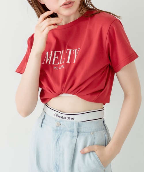 OLIVE des OLIVE(オリーブデオリーブ)の「チャスカラーTシャツ 1031060380(Tシャツ/カットソー・レディース・オフホワイト/ブラック/ラベンダー/レッド/サックスブルー・FREE)」の5枚目の写真