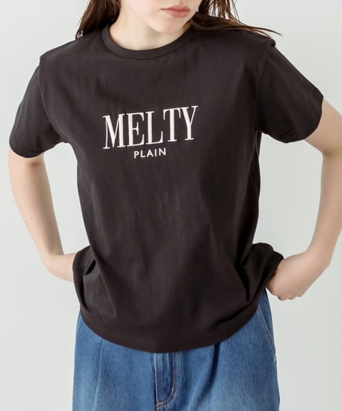 OLIVE des OLIVE(オリーブデオリーブ)の「チャスカラーTシャツ 1031060380(Tシャツ/カットソー・レディース・オフホワイト/ブラック/ラベンダー/レッド/サックスブルー・FREE)」の3枚目の写真