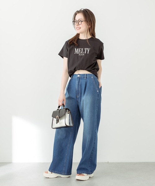 OLIVE des OLIVE(オリーブデオリーブ)の「チャスカラーTシャツ 1031060380(Tシャツ/カットソー・レディース・オフホワイト/ブラック/ラベンダー/レッド/サックスブルー・FREE)」の14枚目の写真