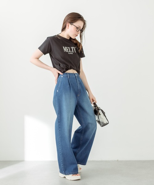 OLIVE des OLIVE(オリーブデオリーブ)の「チャスカラーTシャツ 1031060380(Tシャツ/カットソー・レディース・オフホワイト/ブラック/ラベンダー/レッド/サックスブルー・FREE)」の15枚目の写真