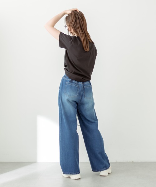 OLIVE des OLIVE(オリーブデオリーブ)の「チャスカラーTシャツ 1031060380(Tシャツ/カットソー・レディース・オフホワイト/ブラック/ラベンダー/レッド/サックスブルー・FREE)」の16枚目の写真