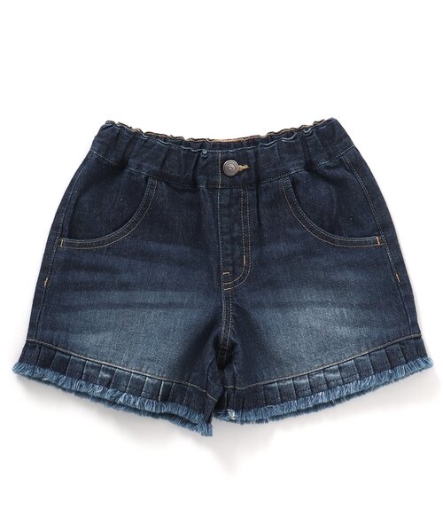 BREEZE（ブリーズ）の「裾プリーツデニムショートパンツ（デニムパンツ・キッズ・サックスブルー/ブルー・90/100/110/120/80/130/140）」の3枚目の写真