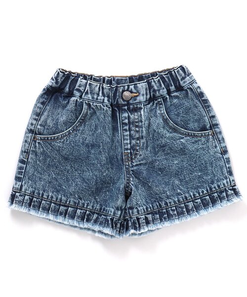 BREEZE（ブリーズ）の「裾プリーツデニムショートパンツ（デニムパンツ・キッズ・サックスブルー/ブルー・90/100/110/120/80/130/140）」の5枚目の写真