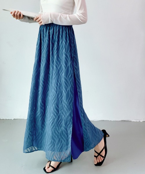 ECLIN（エクラン）の「レイヤード風ラップパンツ（その他パンツ・レディース・ブラック/ベージュ/ブルー・S/M）」の9枚目の写真