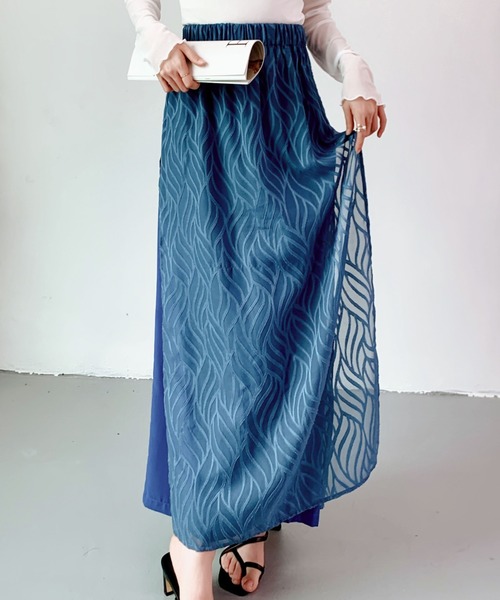 ECLIN（エクラン）の「レイヤード風ラップパンツ（その他パンツ・レディース・ブラック/ベージュ/ブルー・S/M）」の6枚目の写真