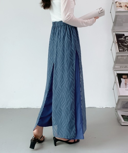 ECLIN（エクラン）の「レイヤード風ラップパンツ（その他パンツ・レディース・ブラック/ベージュ/ブルー・S/M）」の14枚目の写真