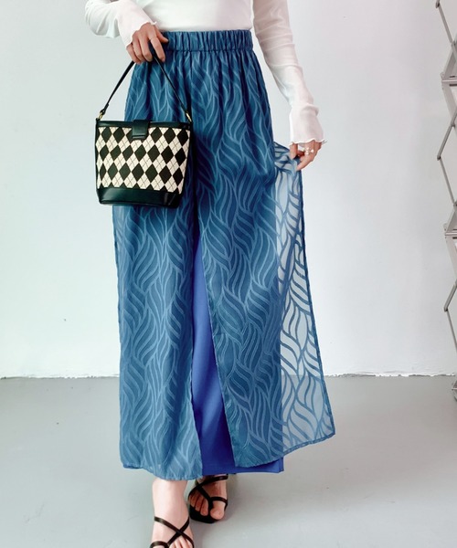 ECLIN（エクラン）の「レイヤード風ラップパンツ（その他パンツ・レディース・ブラック/ベージュ/ブルー・S/M）」の12枚目の写真