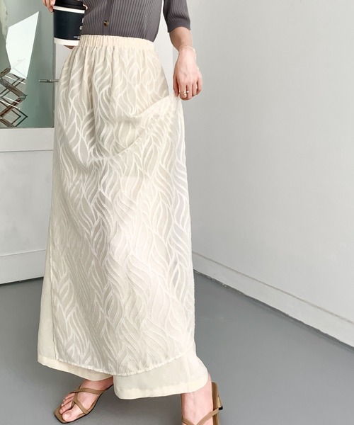 ECLIN（エクラン）の「レイヤード風ラップパンツ（その他パンツ・レディース・ブラック/ベージュ/ブルー・S/M）」の11枚目の写真