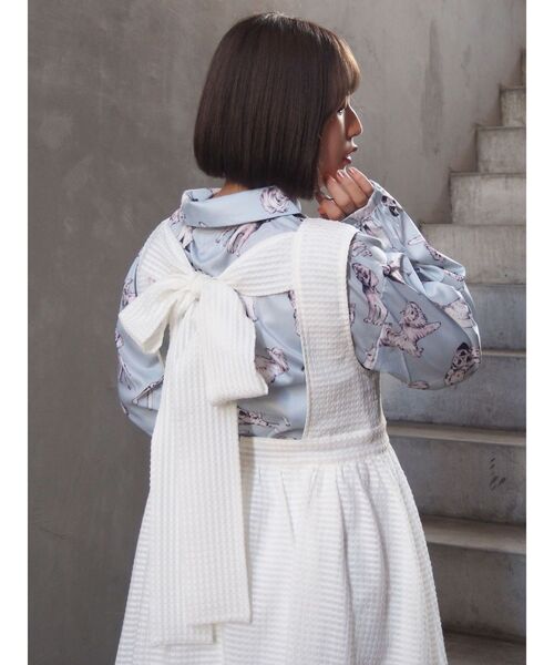 merry jenny（メリージェニー）の「dog&cat シャツ（シャツ/ブラウス・レディース・オフホワイト/ライトブルー・FREE）」の7枚目の写真