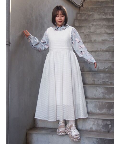 merry jenny（メリージェニー）の「dog&cat シャツ（シャツ/ブラウス・レディース・オフホワイト/ライトブルー・FREE）」の8枚目の写真