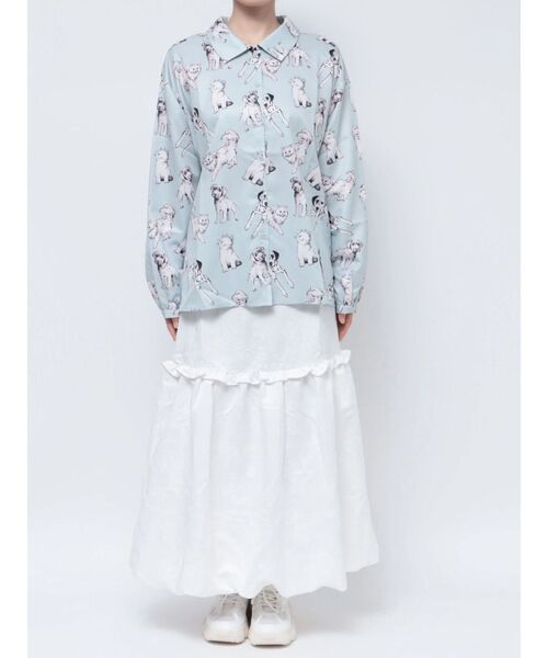 merry jenny（メリージェニー）の「dog&cat シャツ（シャツ/ブラウス・レディース・オフホワイト/ライトブルー・FREE）」の21枚目の写真