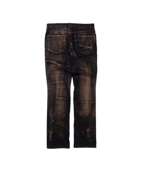 TILLDAWN(ティルダウン)の「【TILLDAWN/ティルドーン】CUTOUT PANNEL PANTS / カットアウト デニムパンツ ジーンズ(デニムパンツ・メンズ・ベージュ/ブラック・M/L)」の9枚目の写真