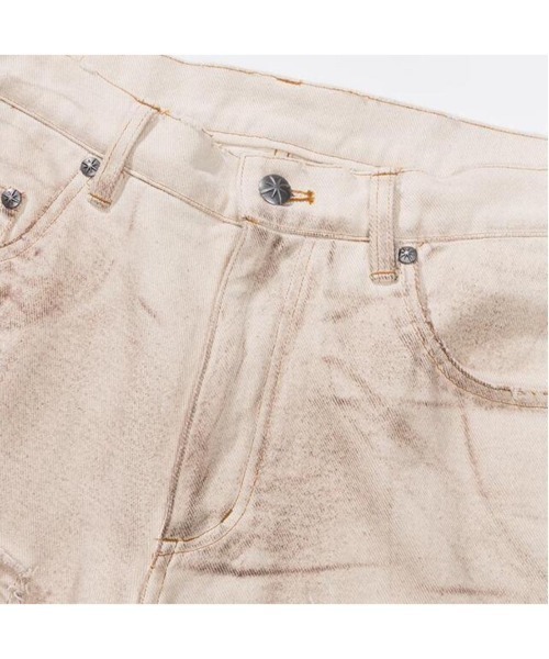 TILLDAWN(ティルダウン)の「【TILLDAWN/ティルドーン】CUTOUT PANNEL PANTS / カットアウト デニムパンツ ジーンズ(デニムパンツ・メンズ・ベージュ/ブラック・M/L)」の22枚目の写真