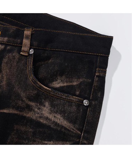TILLDAWN(ティルダウン)の「【TILLDAWN/ティルドーン】CUTOUT PANNEL PANTS / カットアウト デニムパンツ ジーンズ(デニムパンツ・メンズ・ベージュ/ブラック・M/L)」の11枚目の写真