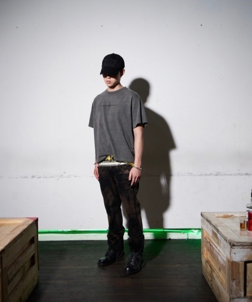 TILLDAWN(ティルダウン)の「【TILLDAWN/ティルドーン】CUTOUT PANNEL PANTS / カットアウト デニムパンツ ジーンズ(デニムパンツ・メンズ・ベージュ/ブラック・M/L)」の5枚目の写真