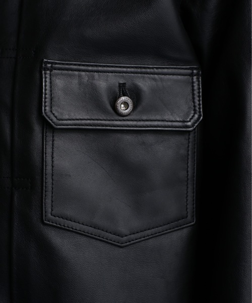 schott(ショット)の「Schott/ショット/SHEEP LEATHER 1st TRACKER JACKET/シープレザー トラッカージャケット(ライダースジャケット・メンズ・ブラック・S/M/L/XL/2XL)」の6枚目の写真