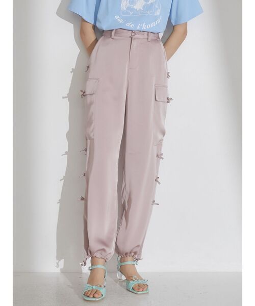 merry jenny（メリージェニー）の「リボンサテンカーゴパンツ（カーゴパンツ・レディース・ブラック/ピンク/アイボリー・FREE）」の22枚目の写真