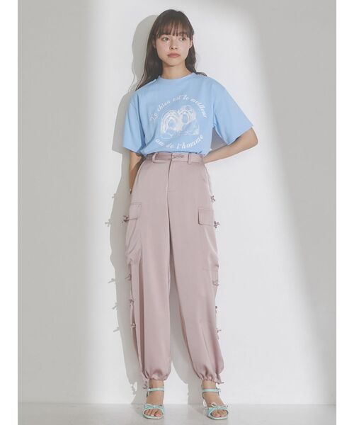 merry jenny（メリージェニー）の「リボンサテンカーゴパンツ（カーゴパンツ・レディース・ブラック/ピンク/アイボリー・FREE）」の18枚目の写真