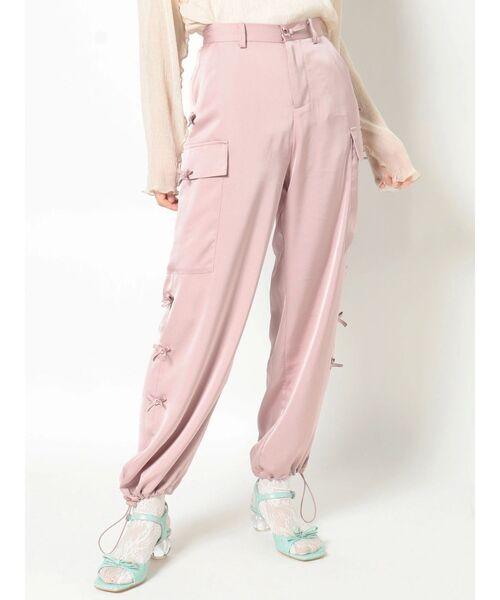 merry jenny（メリージェニー）の「リボンサテンカーゴパンツ（カーゴパンツ・レディース・ブラック/ピンク/アイボリー・FREE）」の17枚目の写真