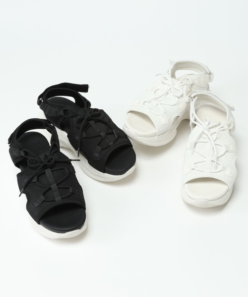 Heather(ヘザー)の「レースアップバルキーソールサンダル 963140(サンダル・レディース・ブラック/ホワイト/グレー・M/L)」の17枚目の写真