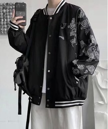 Burner | 【OKUOKU　0909】ペイズリー柄 MA-1 ブルゾン oku-outer-681897801582-35 U(MA-1)