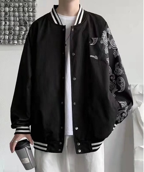 Burner(バーナー)の「【OKUOKU 0909】ペイズリー柄 MA-1 ブルゾン oku-outer-681897801582-35 U(MA-1・メンズ・ブラック・M/L/XL)」の6枚目の写真