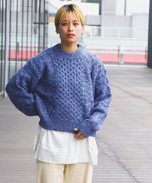 BEAMS BOY - 美品 TORI-TO × BEAMS BOY✨変形編み 切替クルーネック ニット BEAMS BOY - 美品 TORI-TO × BEAMS BOY✨変形編み 切替クルー