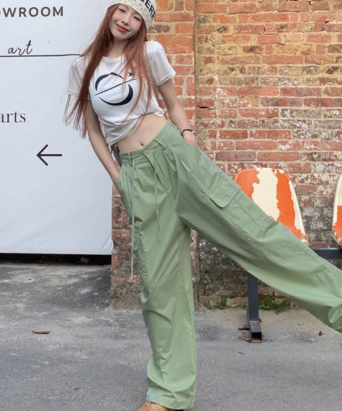 meJane（ミージェーン）の「ワークテイストカーゴイージーパンツ（カーゴパンツ・レディース・オリーブ/ブラック/ベビーピンク・FREE）」の18枚目の写真