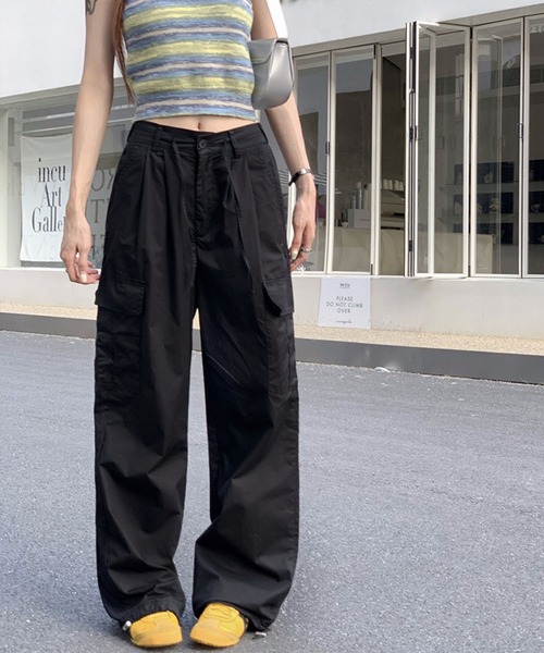 meJane（ミージェーン）の「ワークテイストカーゴイージーパンツ（カーゴパンツ・レディース・オリーブ/ブラック/ベビーピンク・FREE）」の8枚目の写真