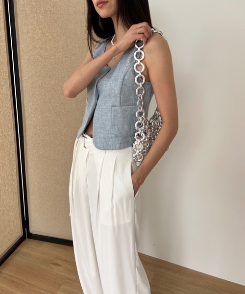 Didot.showroom(ディドット ショールーム)の「ツイードサマーベスト(ベスト・レディース・ブルー/ベージュ・FREE)」の18枚目の写真