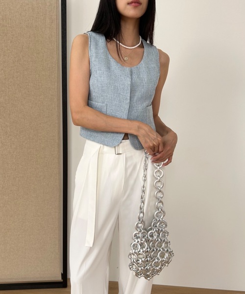 Didot.showroom(ディドット ショールーム)の「ツイードサマーベスト(ベスト・レディース・ブルー/ベージュ・FREE)」の19枚目の写真