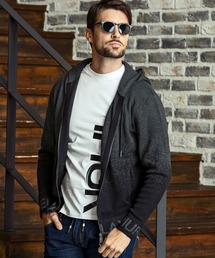 1PIU1UGUALE3 RELAX(ウノピゥウノウグァーレトレ リラックス)グラデーションニットジップパーカー