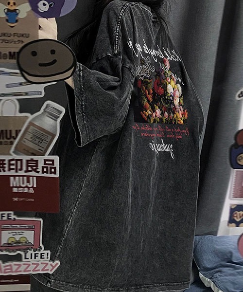 ROOPTOKYO（ループトウキョウ）の「ヴィンテージ加工 バックプリントTシャツ（Tシャツ/カットソー・メンズ・ブラック/ブラック系その他・M/L/XL）」の7枚目の写真